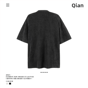 Vintage udobna muška majica, ulični stil, okrugli izrez, kratke rukave, mercerisirana pamuk 96%+