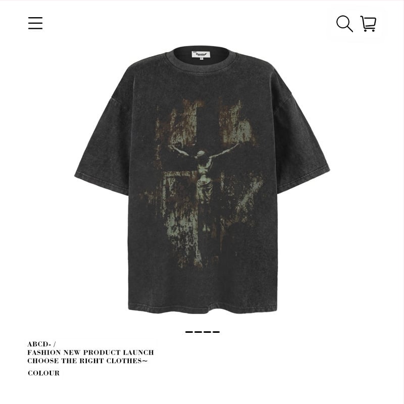 Vintage udobna muška majica, ulični stil, okrugli izrez, kratke rukave, mercerisirana pamuk 96%+