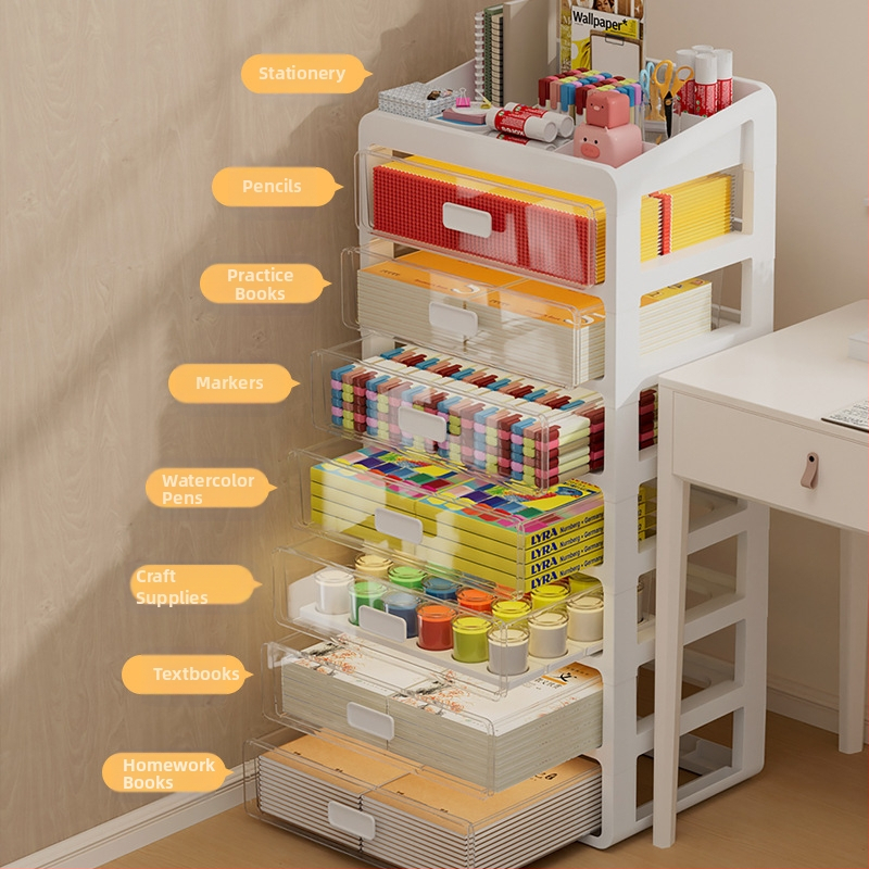 Plastová kozmetická úložná krabica s zásuvkou pod stolom, japonského štýlu organizér pre starostlivosť o pleť, veľká kapacita