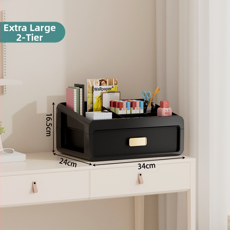 Plastična kutija za kozmetiku s ladicom ispod stola, japanskog stila organizator njege kože, velik kapacitet