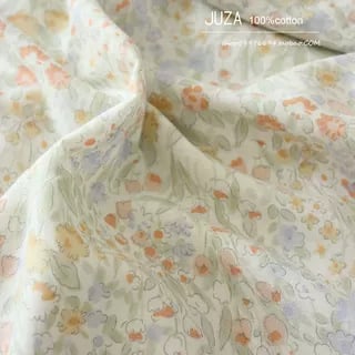 Памучна двуслойна марля за дрехи и спално бельо, корейски стил флорална шарка, майчино-бебешка класа, ръчно изработено