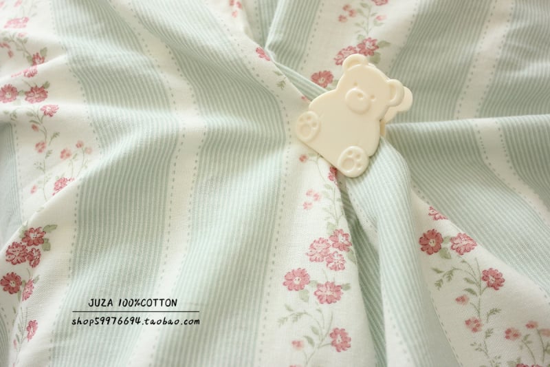 Памучна двуслойна марля за дрехи и спално бельо, корейски стил флорална шарка, майчино-бебешка класа, ръчно изработено