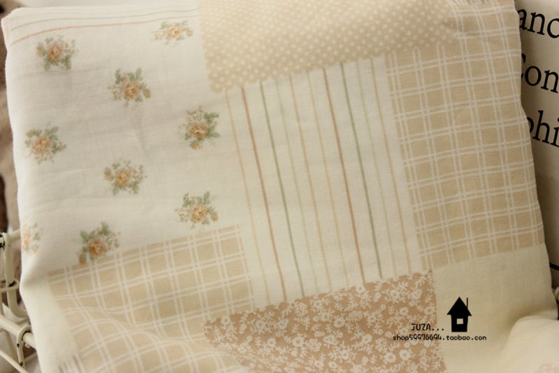 Памучна двуслойна марля за дрехи и спално бельо, корейски стил флорална шарка, майчино-бебешка класа, ръчно изработено