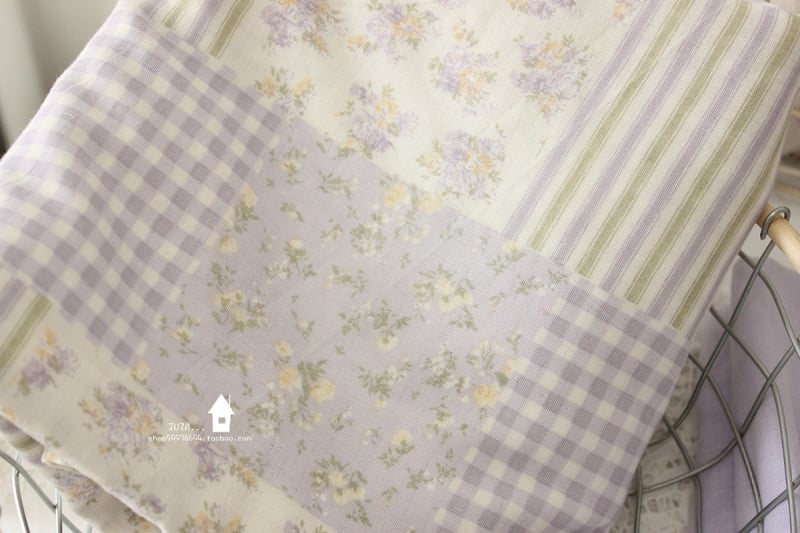 Памучна двуслойна марля за дрехи и спално бельо, корейски стил флорална шарка, майчино-бебешка класа, ръчно изработено