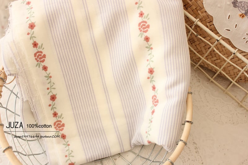 Памучна двуслойна марля за дрехи и спално бельо, корейски стил флорална шарка, майчино-бебешка класа, ръчно изработено