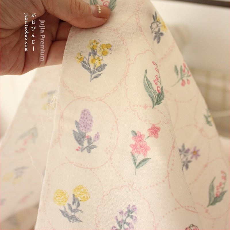 Памучна двуслойна марля за дрехи и спално бельо, корейски стил флорална шарка, майчино-бебешка класа, ръчно изработено