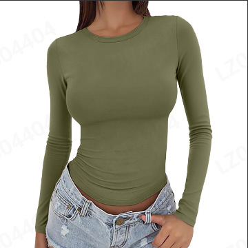 Cămașă cu croială slim, guler rotund, mâneci lungi, model cu blocuri, lungime medie, amestec vinilon-spandex