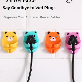 Cuier multifuncțional pentru priză cu bandă adezivă, organizator de cabluri pentru bucătărie, montaj fără găuri