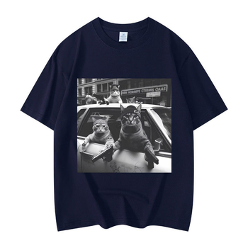 Majica s grafikom mačke, kratki rukav, okrugli izrez, 95% pamuk, toplinski prijenos otiska