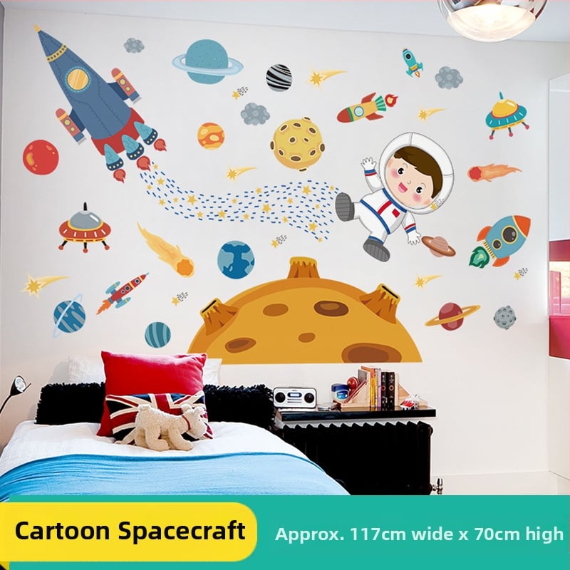 Sienas uzlīme bērnu istabai — karikatūras motīvs, PVC materiāls, ūdensizturīgs, 1 gab., plakans dizains