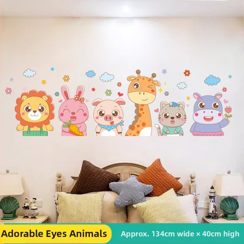 Sienas uzlīme bērnu istabai — karikatūras motīvs, PVC materiāls, ūdensizturīgs, 1 gab., plakans dizains