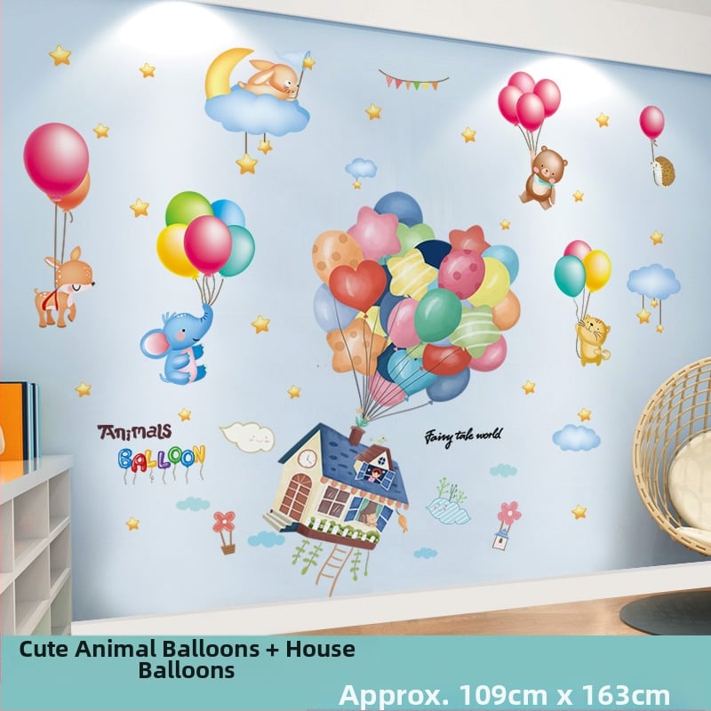 Sienas uzlīme bērnu istabai — karikatūras motīvs, PVC materiāls, ūdensizturīgs, 1 gab., plakans dizains