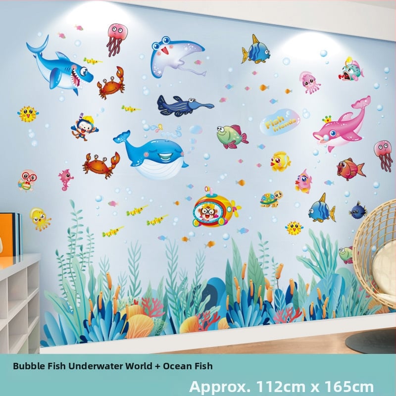 Sienas uzlīme bērnu istabai — karikatūras motīvs, PVC materiāls, ūdensizturīgs, 1 gab., plakans dizains