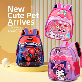 Детска раница за училище с анимиран карикатурен принт, Oxford плат, дишаща и ултра лека, полиестерна подплата, извита презрамка