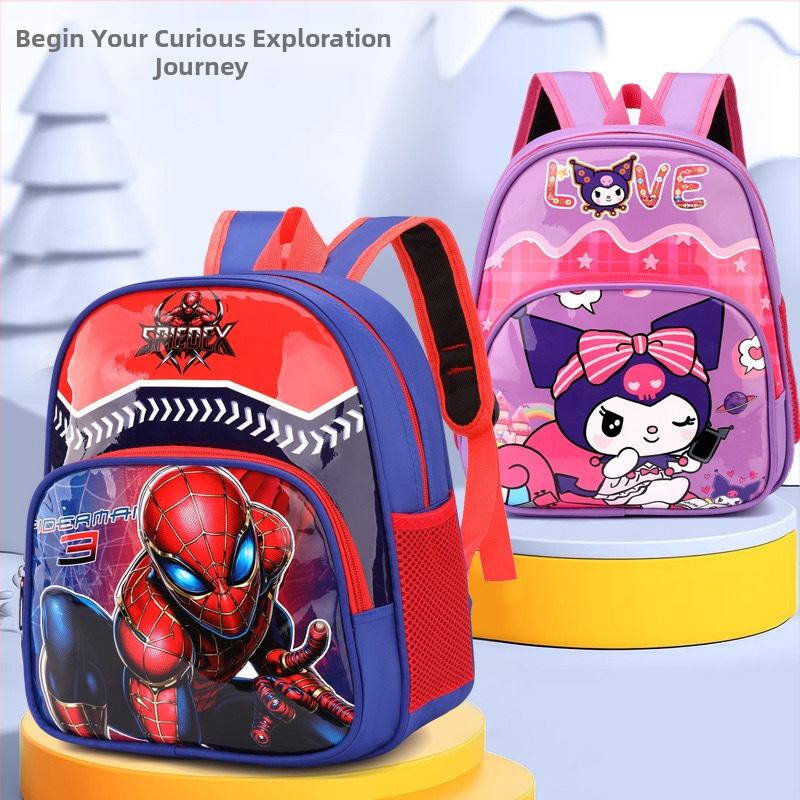 Детска раница за училище с анимиран карикатурен принт, Oxford плат, дишаща и ултра лека, полиестерна подплата, извита презрамка