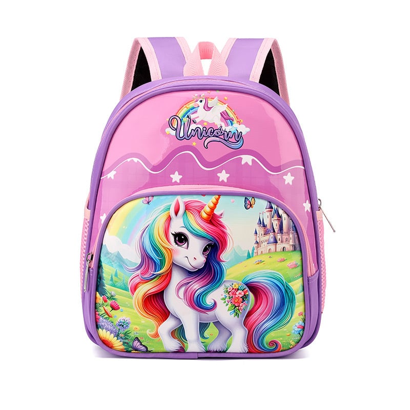 Детска раница за училище с анимиран карикатурен принт, Oxford плат, дишаща и ултра лека, полиестерна подплата, извита презрамка