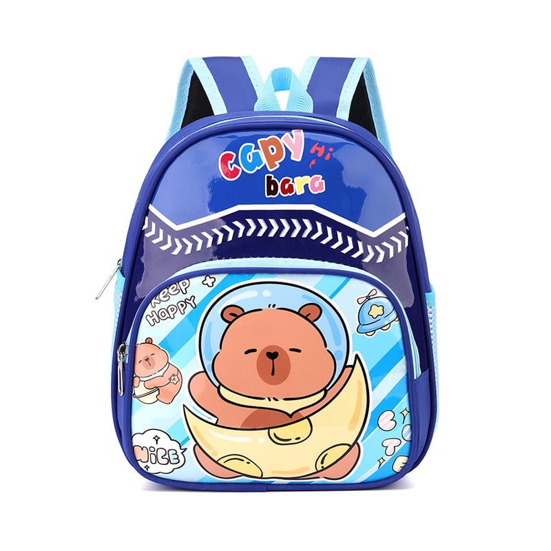 Детска раница за училище с анимиран карикатурен принт, Oxford плат, дишаща и ултра лека, полиестерна подплата, извита презрамка