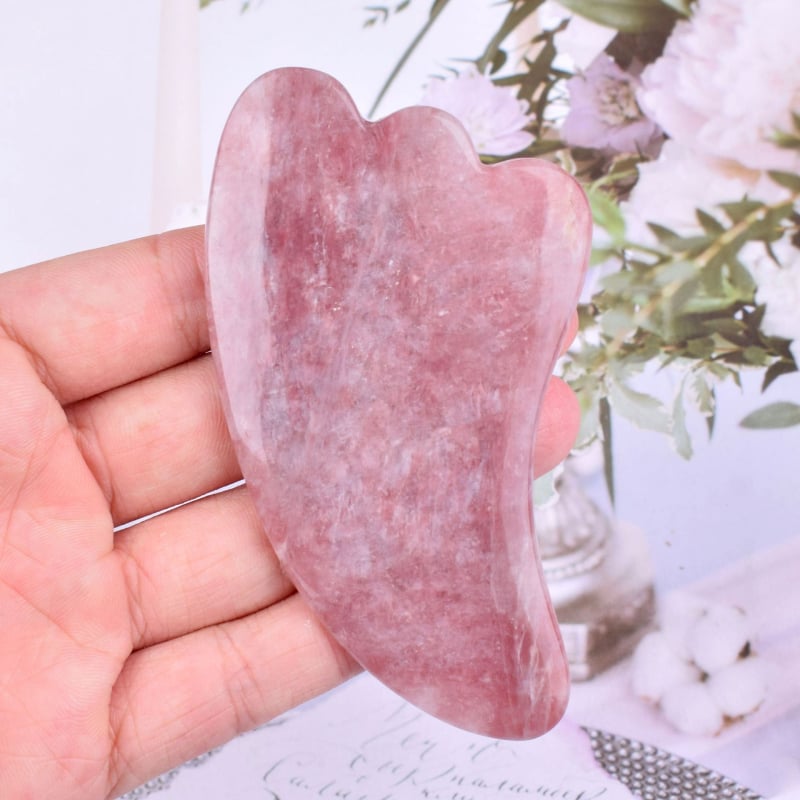 Сърцевидна дъска за лицев масаж от естествен кварц, полирана повърхност, персонализиране