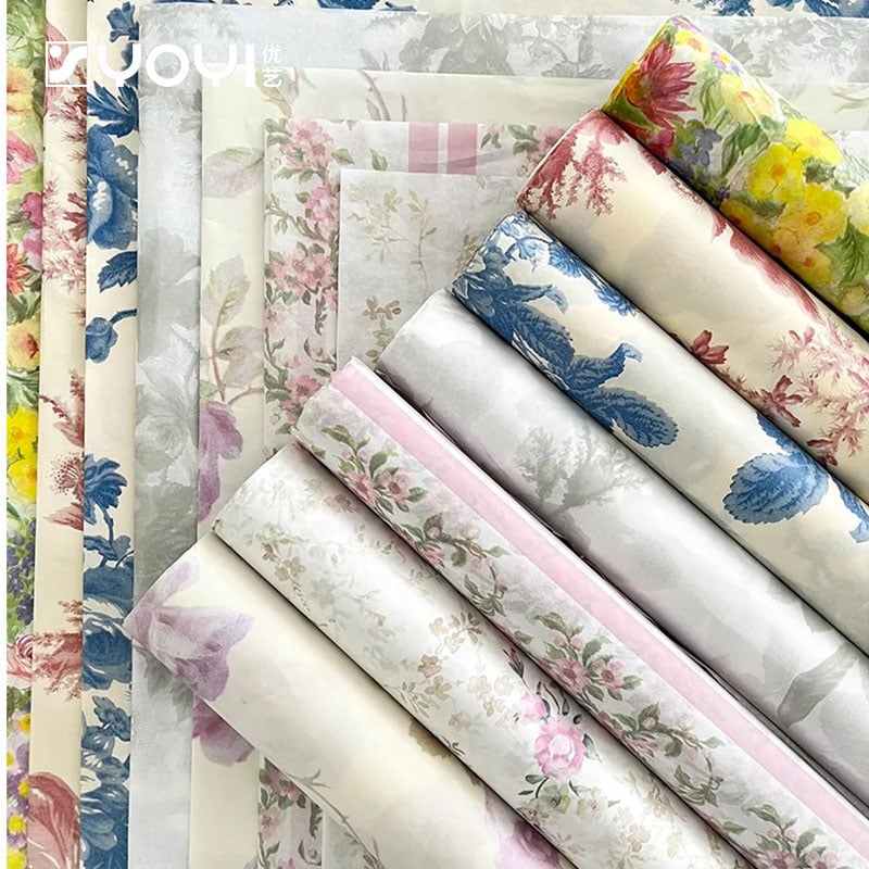 Εσωτερική επένδυση Pear Paper με φλοράλ μοτίβο – χειροποίητο χαρτί, βάσιμο χαρτί δώρων, Αρ. είδους F78MSSJJM8T7SM