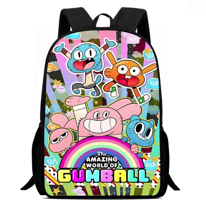 Rucsac școlar pentru copii din Oxford, respirabil, rezistent la uzură și la șocuri, cu reducere a încărcării; model anime desen animat, stil copilăresc drăguț; spate cu curbă fiziologică; căptușeală poliester