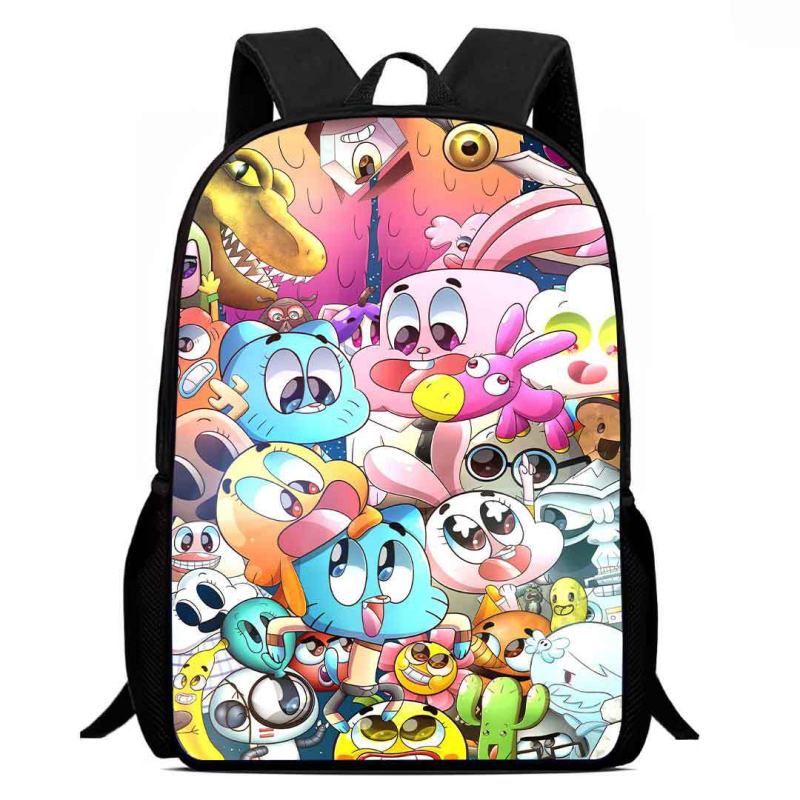 Rucsac școlar pentru copii din Oxford, respirabil, rezistent la uzură și la șocuri, cu reducere a încărcării; model anime desen animat, stil copilăresc drăguț; spate cu curbă fiziologică; căptușeală poliester