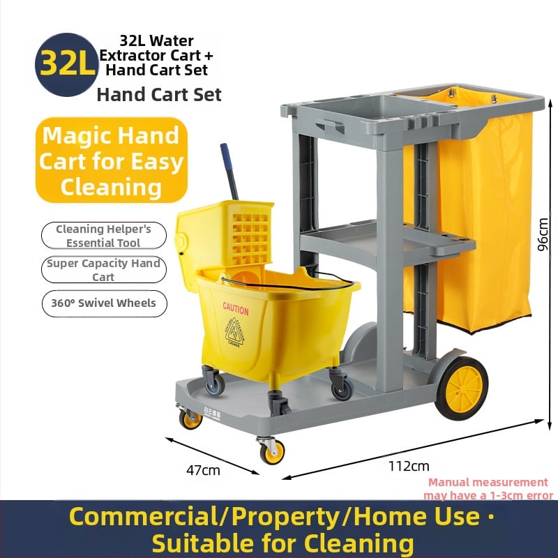 Кофа за моп с въртящ се изцеждащ механизъм; памучна нишка за моп; пластмасова пръчка за моп; изцеждане 80–90%; товароподемност под 10 кг