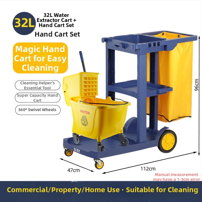 Кофа за моп с въртящ се изцеждащ механизъм; памучна нишка за моп; пластмасова пръчка за моп; изцеждане 80–90%; товароподемност под 10 кг