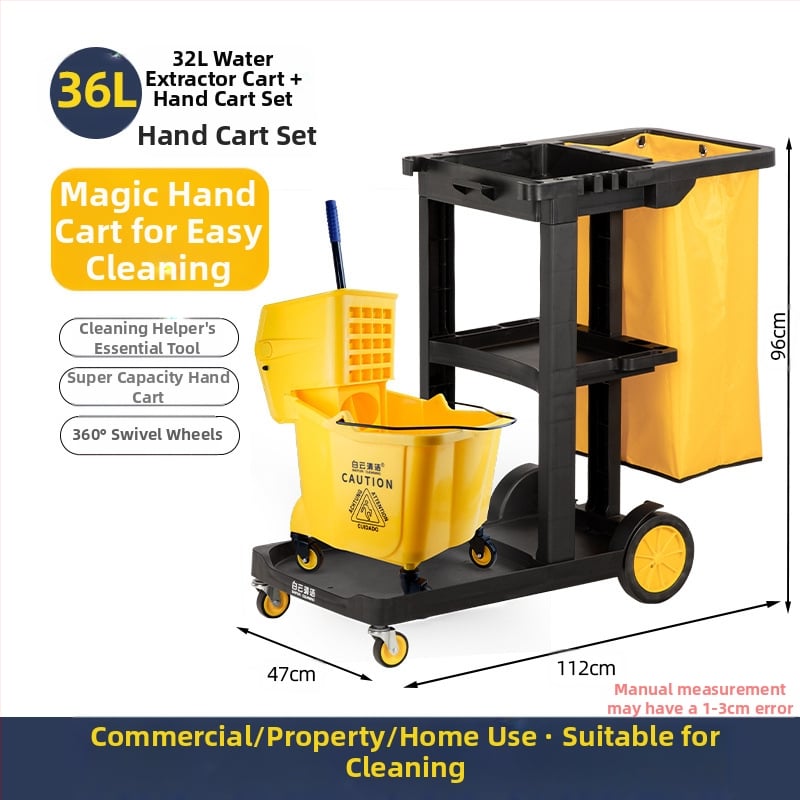 Кофа за моп с въртящ се изцеждащ механизъм; памучна нишка за моп; пластмасова пръчка за моп; изцеждане 80–90%; товароподемност под 10 кг