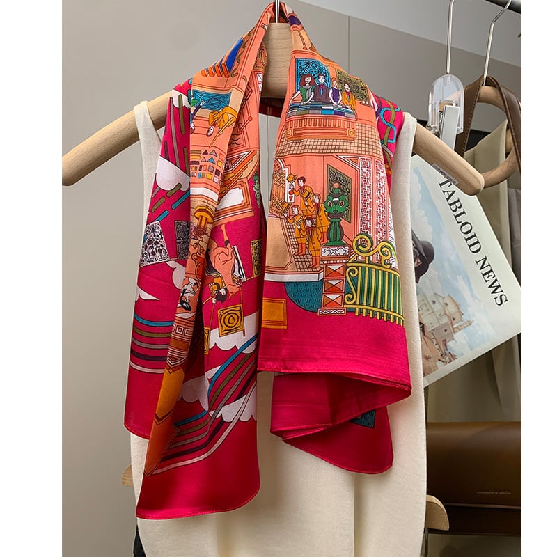 Mulberry Silk квадратен шал – твил, печат, лято 2024