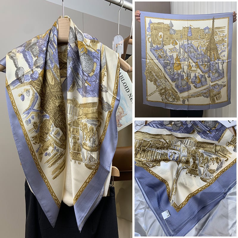 Mulberry Silk квадратен шал – твил, печат, лято 2024