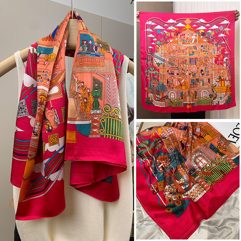 Mulberry Silk квадратен шал – твил, печат, лято 2024