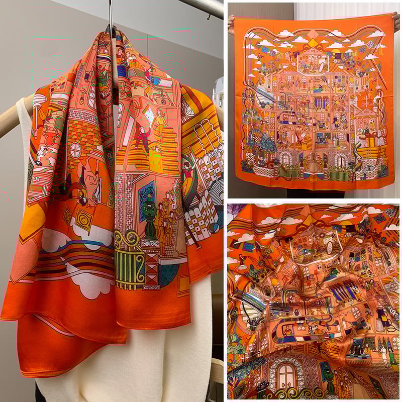 Mulberry Silk квадратен шал – твил, печат, лято 2024