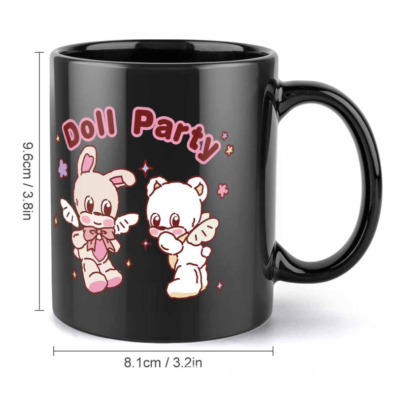 Boyada prilagođena crna keramička šalica s dvostrukim printom – Podrijetlo: Fujian – Poklon za diplomu, Božić, Dan zaljubljenih, Dan učitelja