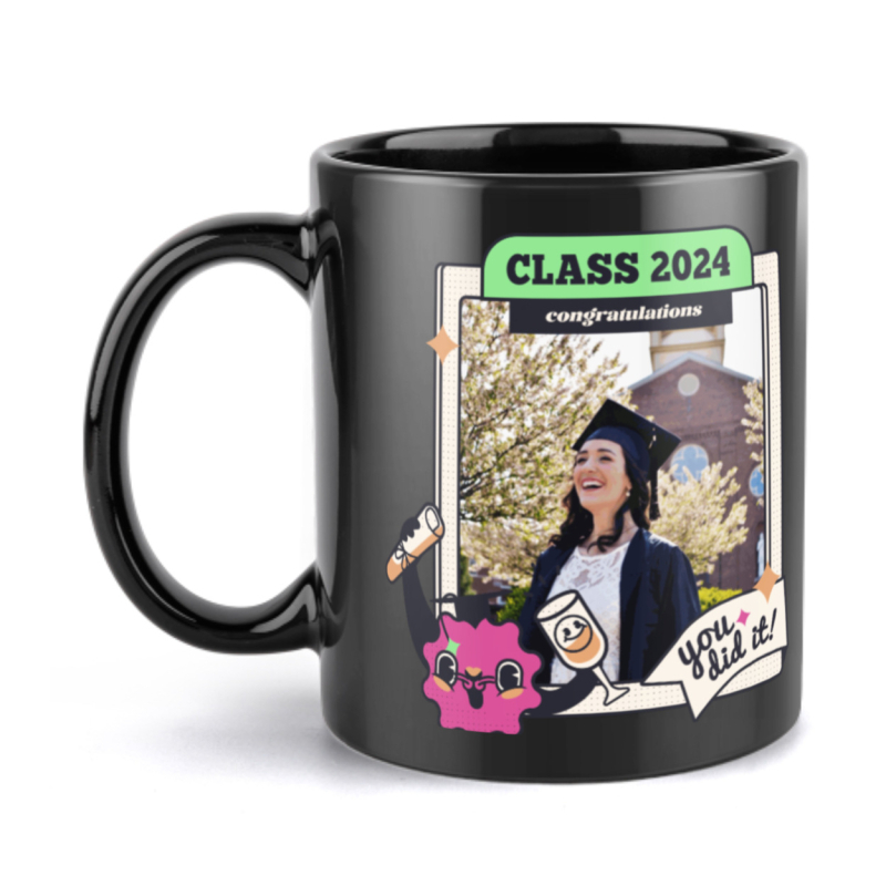 Boyada prilagođena crna keramička šalica s dvostrukim printom – Podrijetlo: Fujian – Poklon za diplomu, Božić, Dan zaljubljenih, Dan učitelja