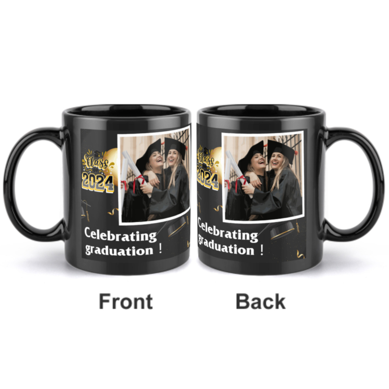 Boyada prilagođena crna keramička šalica s dvostrukim printom – Podrijetlo: Fujian – Poklon za diplomu, Božić, Dan zaljubljenih, Dan učitelja