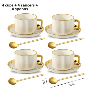 Kafas krūžu un apakštasīšu komplekts, keramika, latte-art detaļas, mūsdienīgs minimālisms, 12 daļu komplekts 6 personām, ar drukātu logotipu