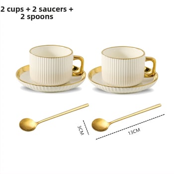 Kafas krūžu un apakštasīšu komplekts, keramika, latte-art detaļas, mūsdienīgs minimālisms, 12 daļu komplekts 6 personām, ar drukātu logotipu