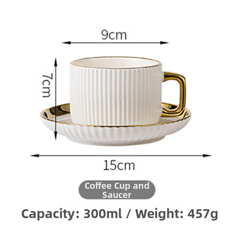 Kafas krūžu un apakštasīšu komplekts, keramika, latte-art detaļas, mūsdienīgs minimālisms, 12 daļu komplekts 6 personām, ar drukātu logotipu