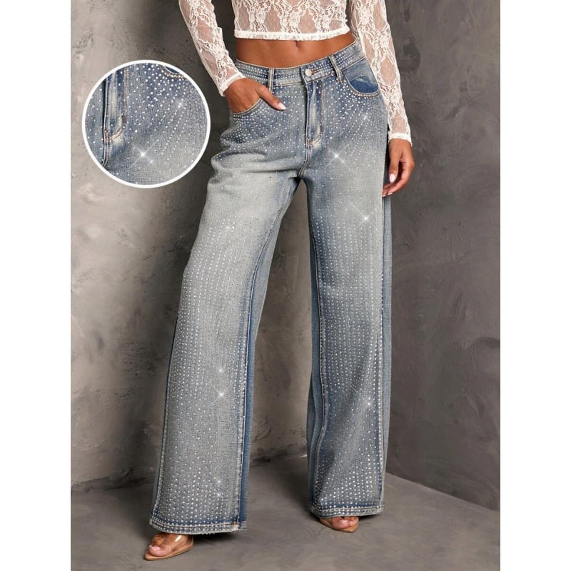 Sieviešu džinsi no denim auduma, taisni kāji, brīvs piegriezums, flīsa odere, dubulta josta ar šņoru