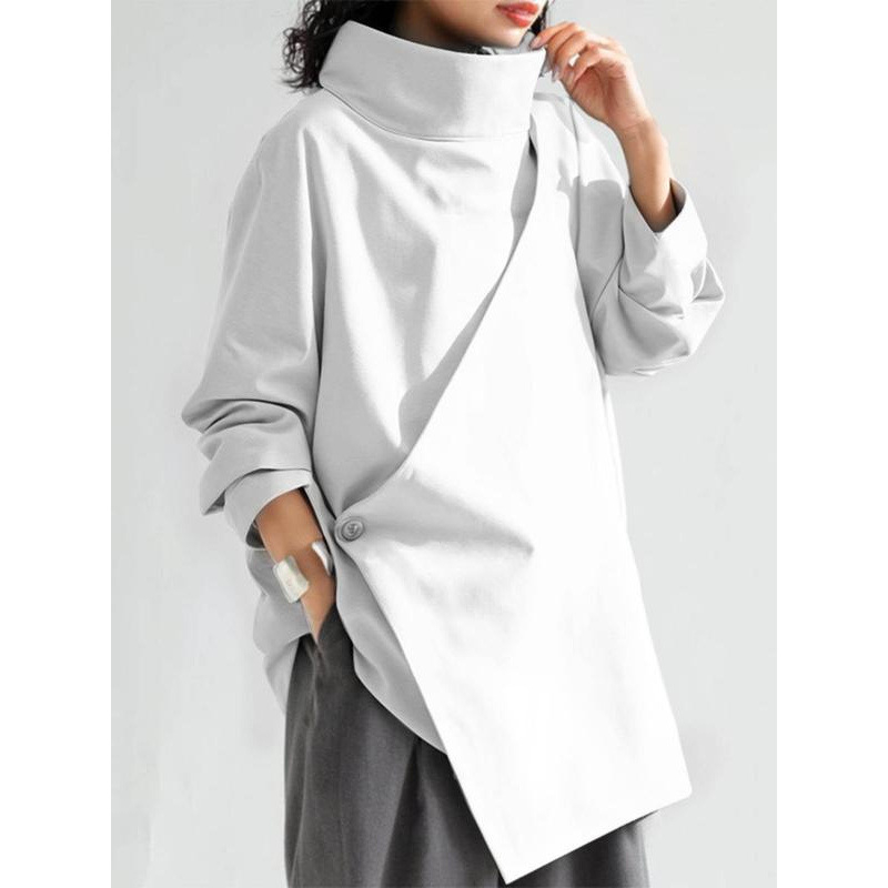 Moteriška lininė palaidinė su keturių krypčių elastanu (51–70%), spalvų blokų raštas, platus kaklo apykaklė, fliso pamušalas