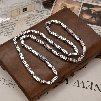 Ogrlica s japanskim i korejskim slovima – bakar, geometrijski stil, elektroplating, retro