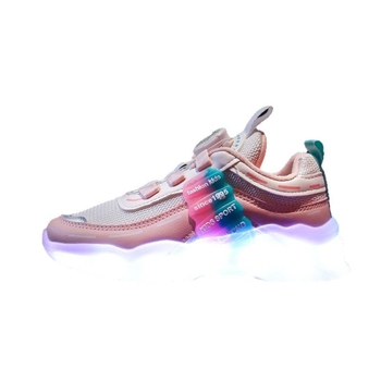 Παιδικά παπούτσια για τρέξιμο με επαναφορτιζόμενο LED φως, δίχτυωτό επάνω μέρος, EVA σόλα, κλείσιμο με περιστροφικό κουμπί, unisex, για άνοιξη-καλοκαίρι-φθινόπωρο