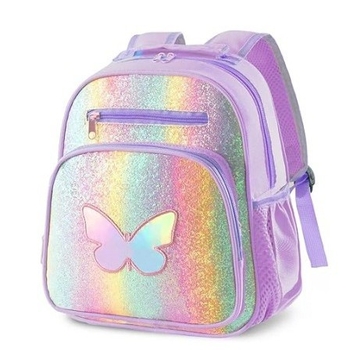 Детска раница с пеперуда за началното училище — лека, издръжлива, разширяема и с опора за гръб; Полиестер, подплата Oxford; извити презрамки.