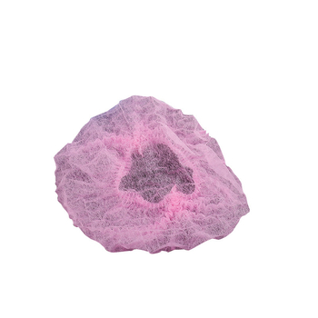 Jednokratna kapa od netkanog materijala s trakom, dvostruki rebrasti dizajn, obložena okruglim rubom, bez otvora za ventilaciju, za kućnu i tvorničku uporabu