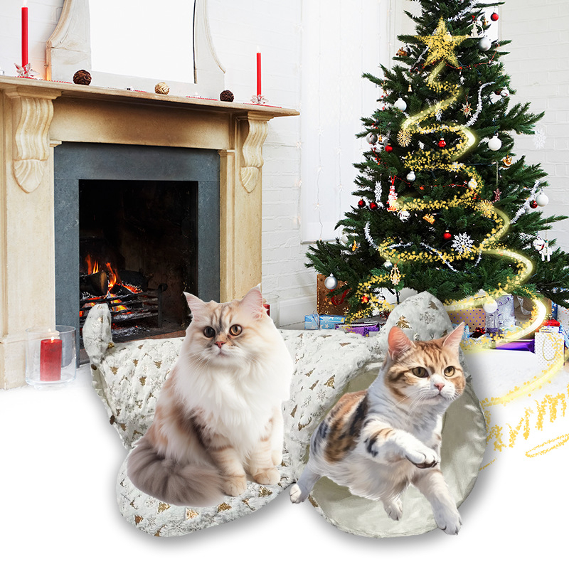 Котешко гнездо с тунел, дишащи тъкани, вътрешна употреба, за котки