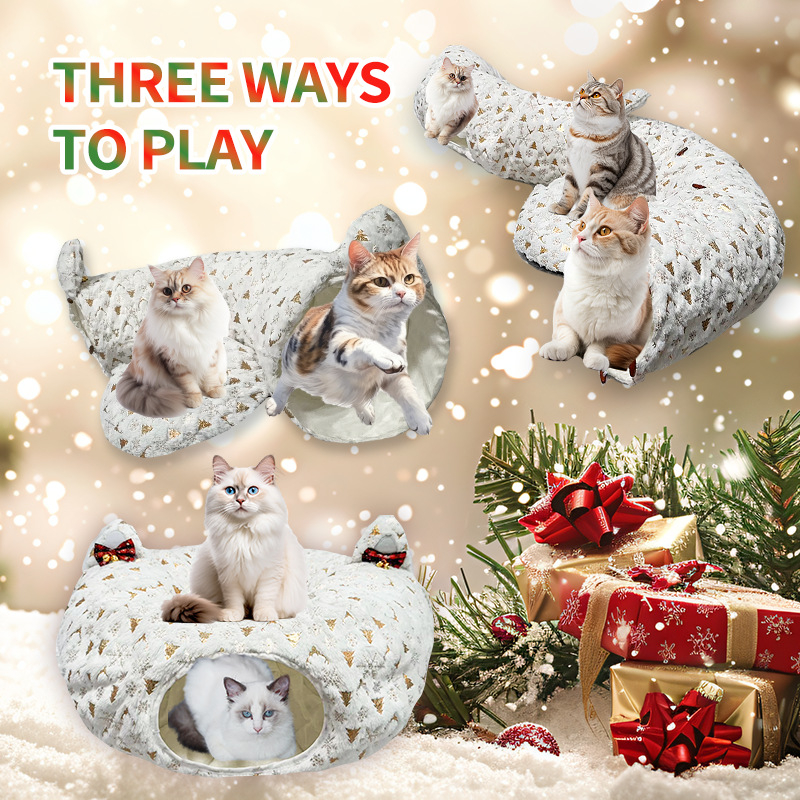 Котешко гнездо с тунел, дишащи тъкани, вътрешна употреба, за котки