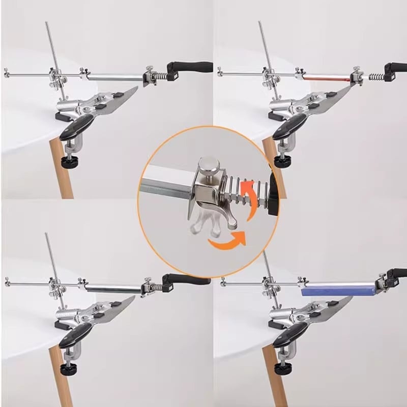 Fix szögű késélező, multifunkcionális, cinkötvözetből készült