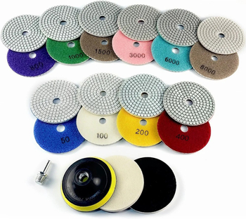 Комплект дискове за полиране на камък (14 бр.) – диамантени, зернистост 50–8000, модел 50, максимална скорост 24000 об./мин, предназначени за полиране на камък