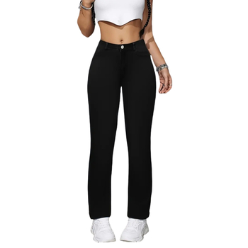 Ženske traperice s ravnim krojem, ultra nisko struk, dugačke, blago rastezljive, mješavina pamuka i elastana