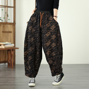 Denim jacquard dupla rétegű harémnadrág, magas deréksz, cropped hossz, homokmosott felülettel